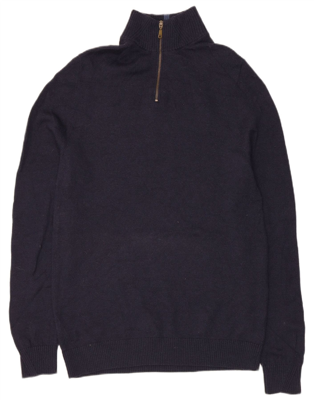 Jersey con cuello y cremallera para hombre de lana merino en azul marino mediano de White Stuff