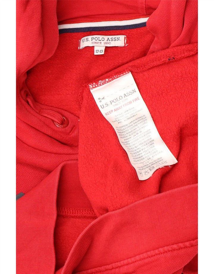 ASSN DE POLO DE EE. UU. Jersey con capucha y estampado gráfico para niño 12-13 años Algodón rojo