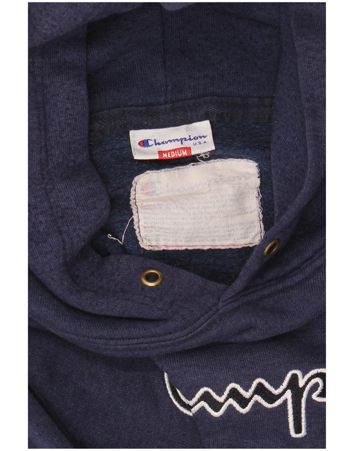 CHAMPION Jersey con capucha extragrande gráfico para mujer Reino Unido 44 Azul marino mediano