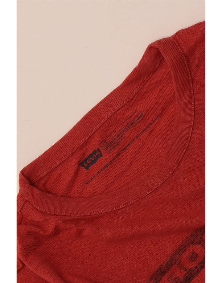 LEVI'S Camiseta gráfica de ajuste estándar para hombre, talla grande, color rojo