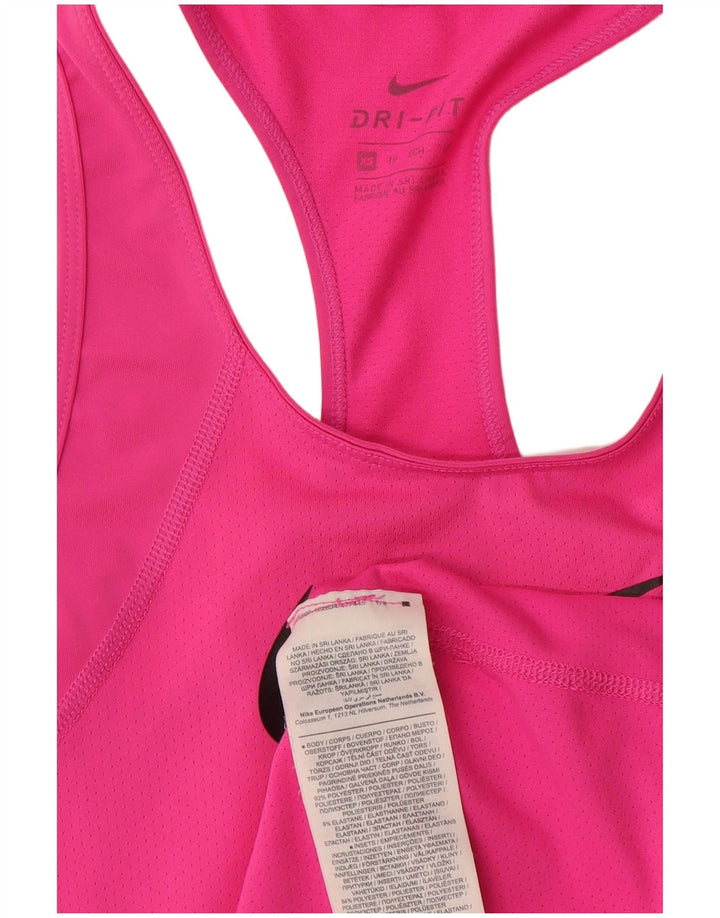 Nike Dri Fit Graphic Vest Top para mujer UK 4 XS Rosa Poliéster