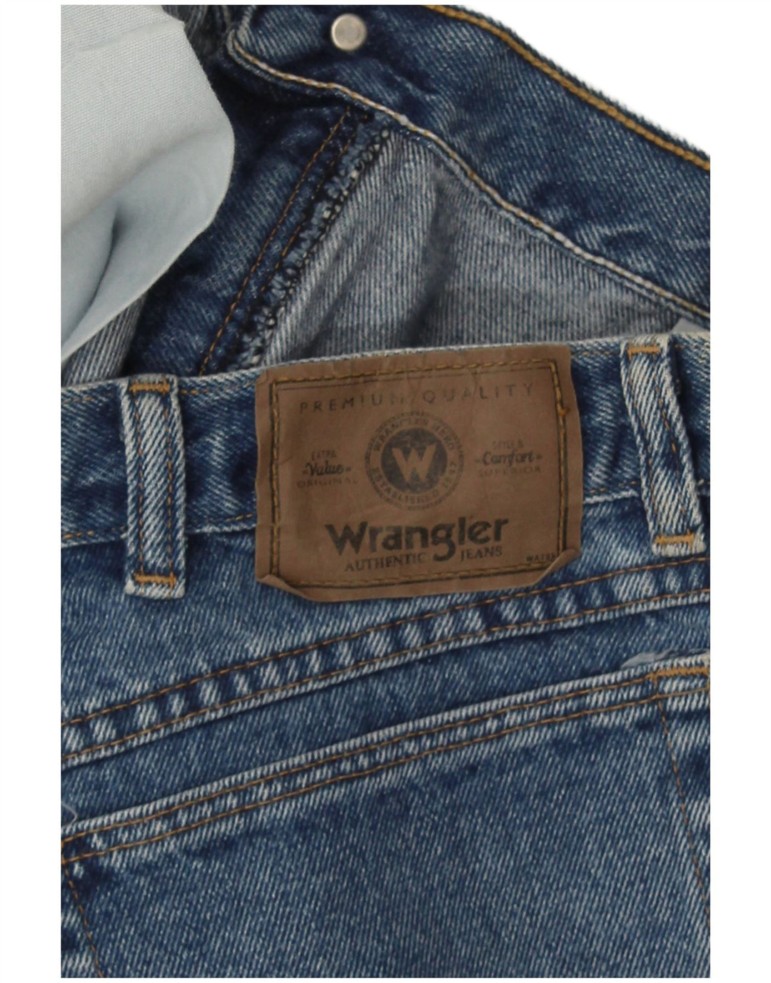 Pantalones cortos vaqueros Wrangler para hombre W28 azul medio