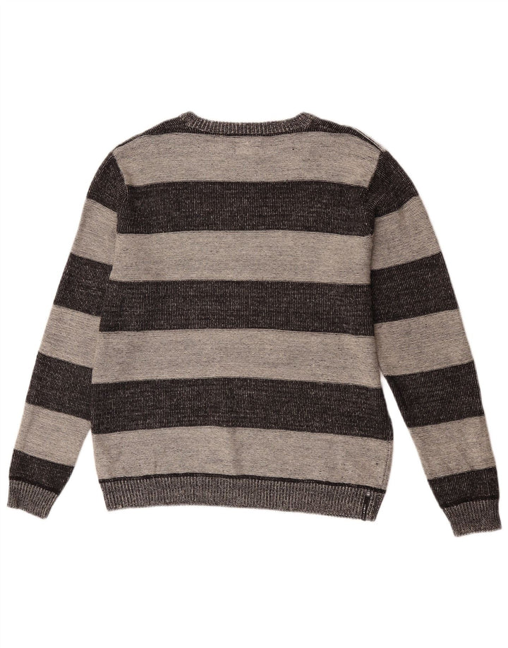 Jersey Billabong para hombre con cuello barco y acrílico a rayas gris medio
