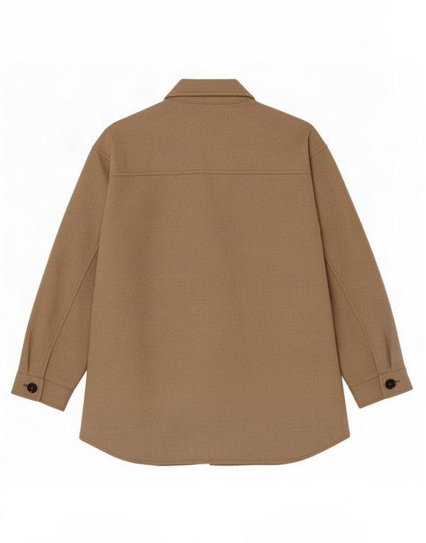 Zara Mujer Shacket Chaqueta Extragrande UK 10 Small Marrón Poliéster