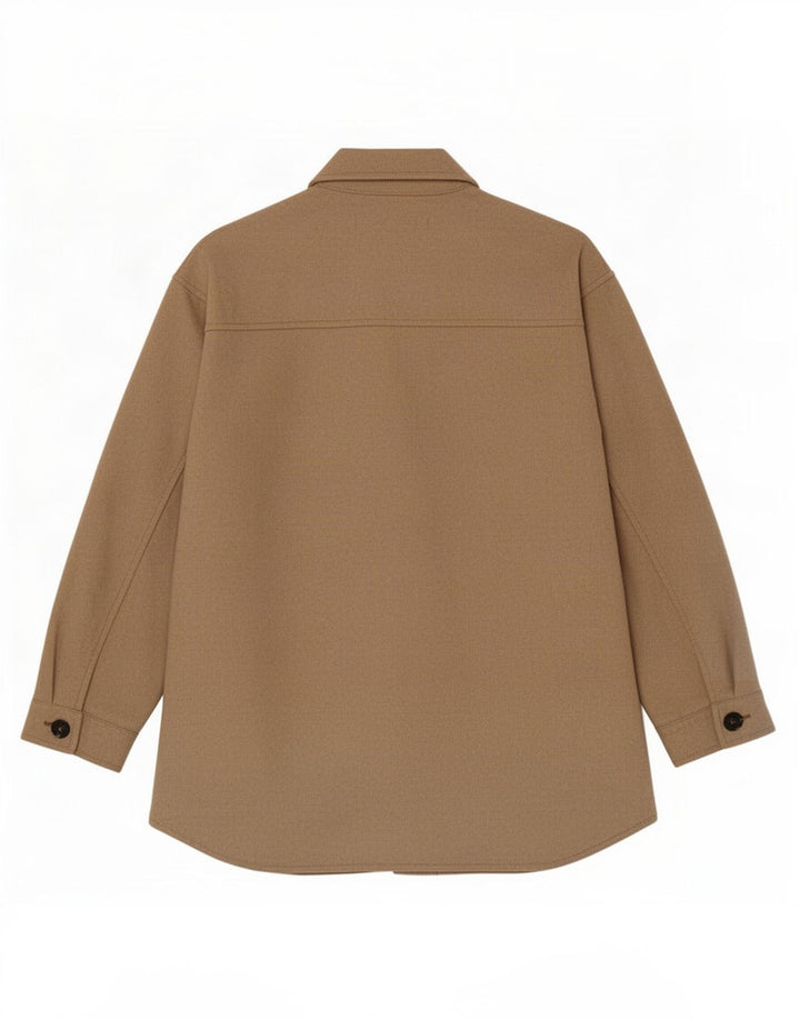 Zara Mujer Shacket Chaqueta Extragrande UK 10 Small Marrón Poliéster