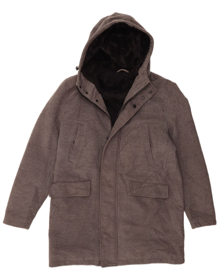 Zara Hombre Abrigo UK 38 Gris Medio