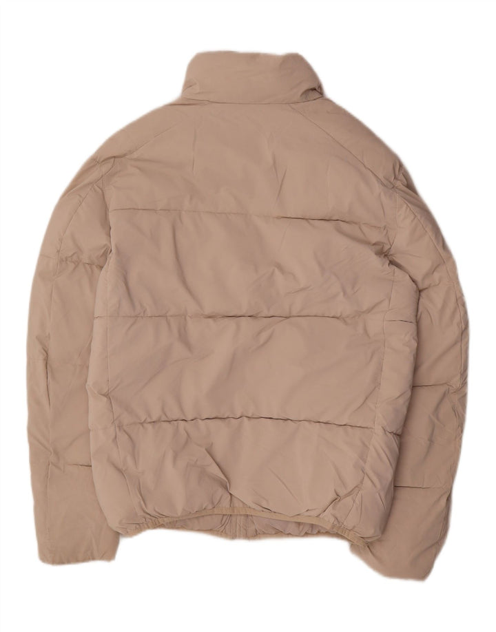 Zara Mujer Chaqueta Acolchada Extragrande UK 10 Small Beige Nylon