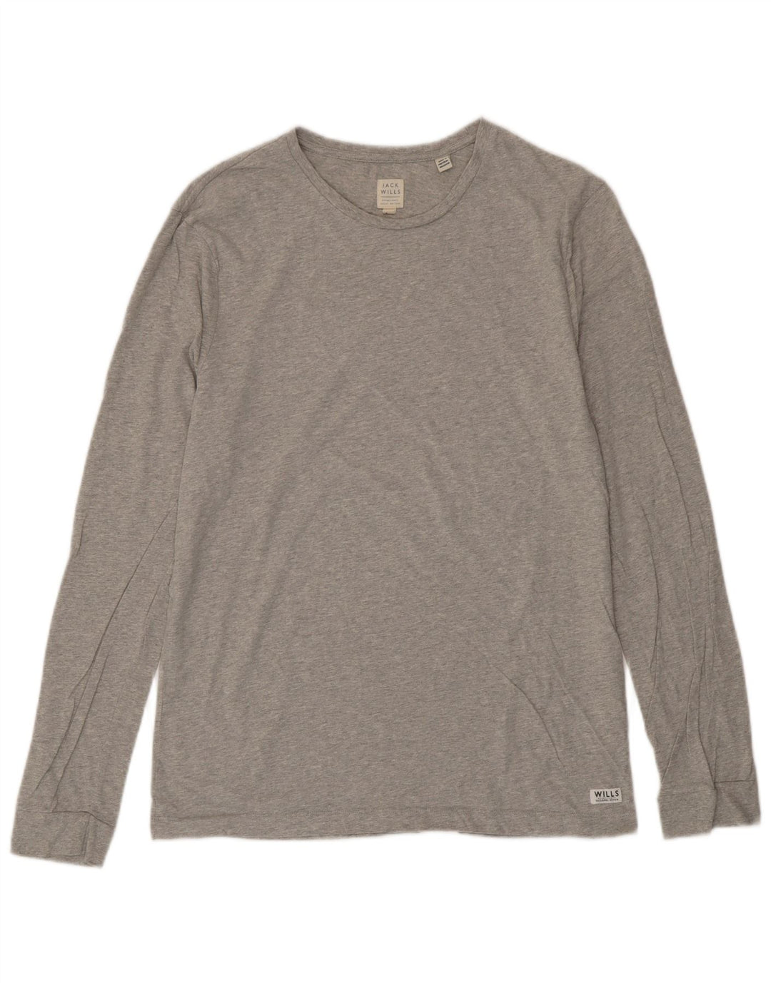 JACK WILLS Camiseta Hombre Manga Larga Algodón Gris Medio