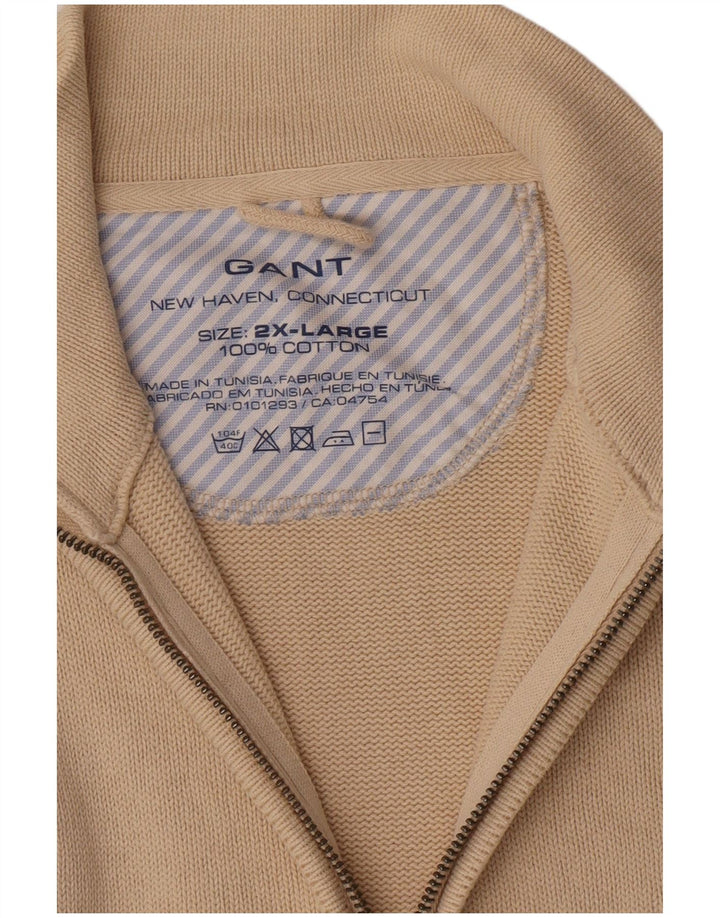 Gant Suéter tipo cárdigan para hombre 2XL Algodón beige