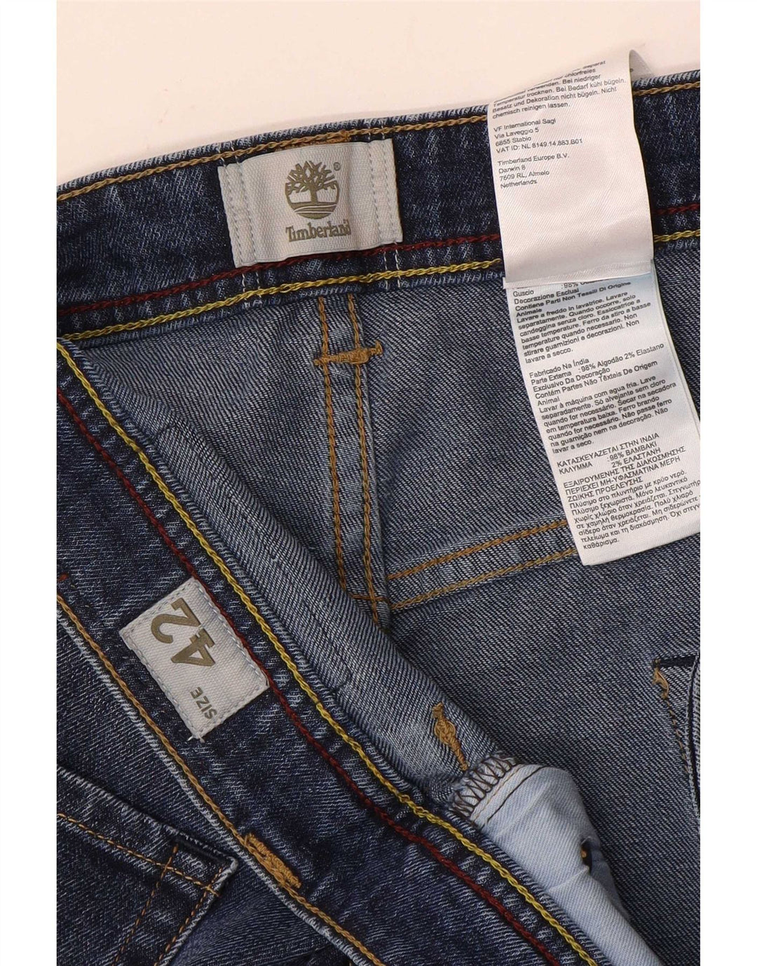 Timberland Vaqueros rectos para hombre W42 L32 Algodón azul