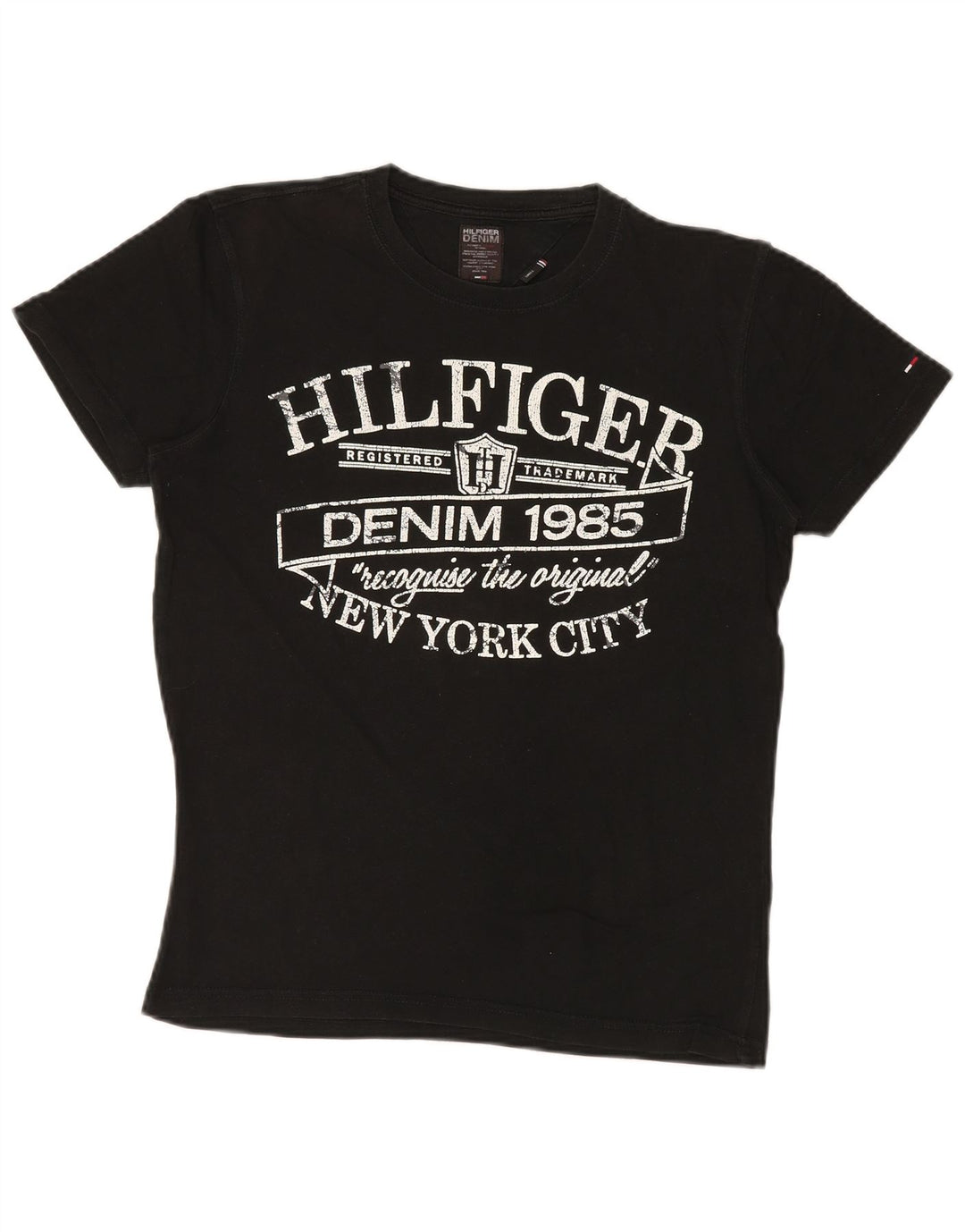 TOMMY HILFIGER Camiseta gráfica para hombre Top Small Black Cotton