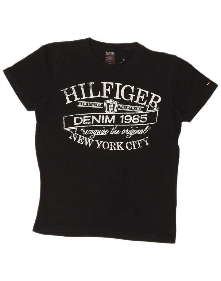 TOMMY HILFIGER Camiseta gráfica para hombre Top Small Black Cotton