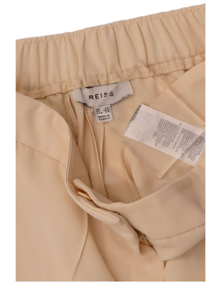 REISS Pantalones chinos rectos para mujer UK 8 Small W30 L30 Beige Poliéster