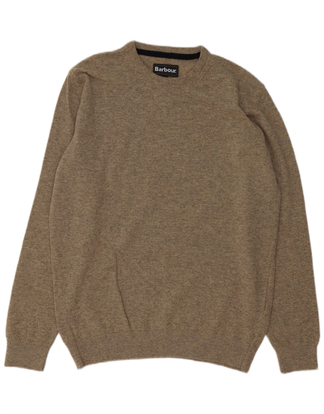 Barbour Jersey De Cuello Redondo Para Hombre Suéter De Lana Gris Grande