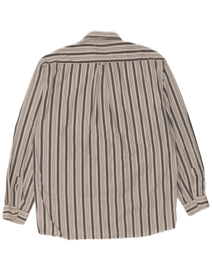 Camisa vintage para hombre grande a rayas blancas
