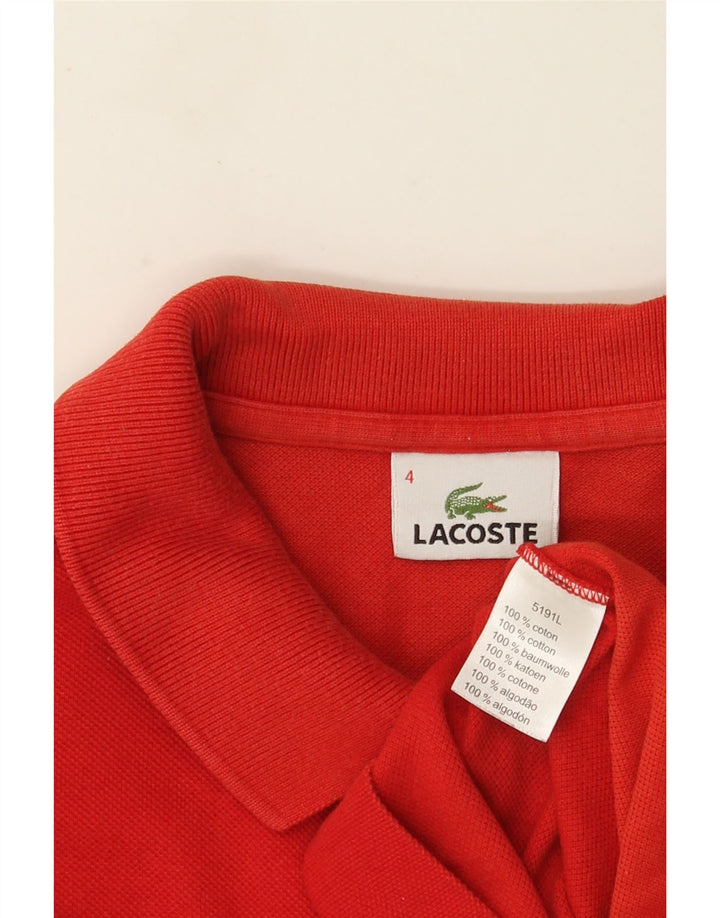 Polo Lacoste para hombre talla 4 mediano algodón rojo