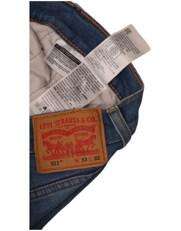 Levi's Hombre 511 Slim Jeans W33 L32 Algodón Azul