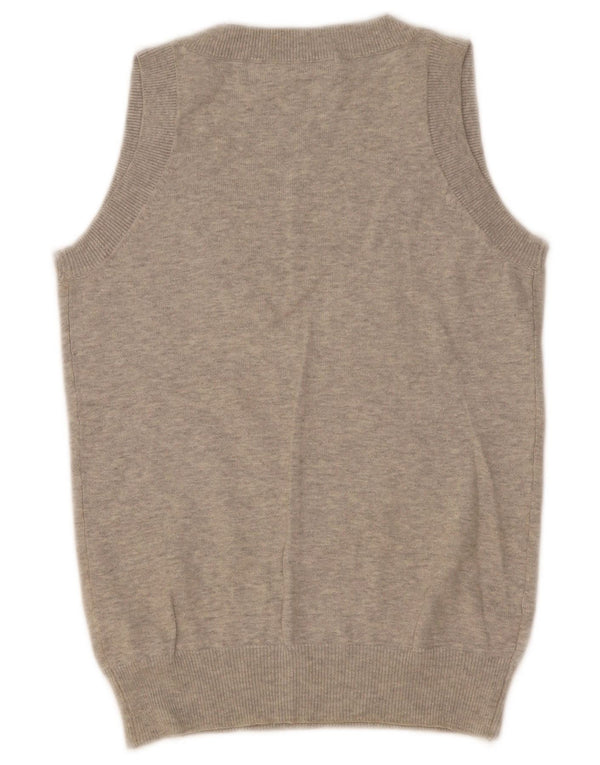 Zara Mujer Chaleco Tank Top UK 8 Small Gris Moteado Algodón