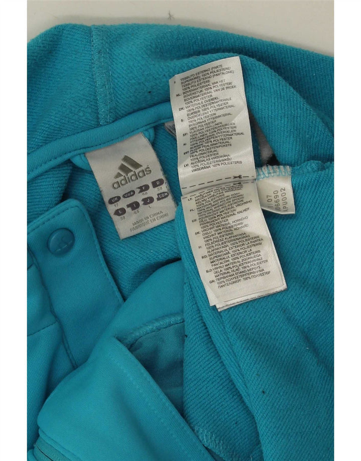 Adidas - Sudadera con capucha para mujer con cremallera, poliéster, color azul medio, Reino Unido 12