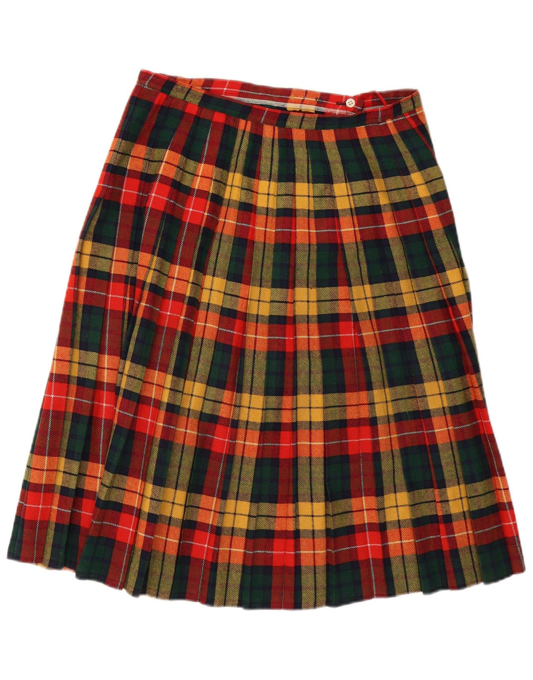 Falda envolvente geométrica vintage para mujer IT 44 Mediana W29 Cuadros multicolores