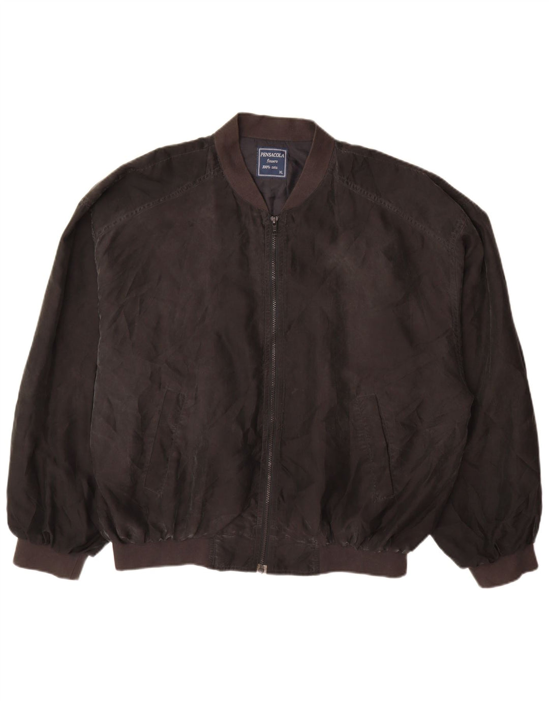 Pensacola Chaqueta Bomber para Hombre UK 42 XL Seda Negra