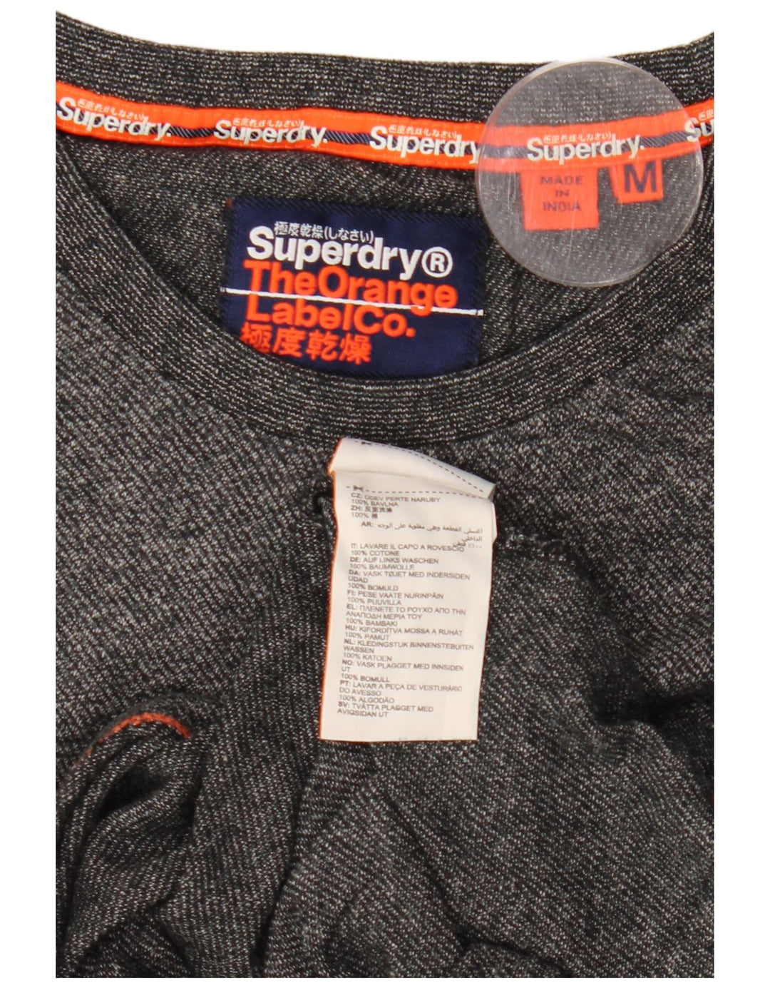 Superdry Camiseta para hombre Top de algodón moteado en gris medio