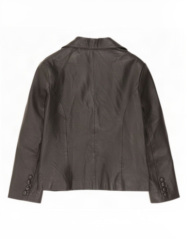 Apart Chaqueta Blazer De Cuero Con 1 Botón Para Mujer IT 44 Medium Black
