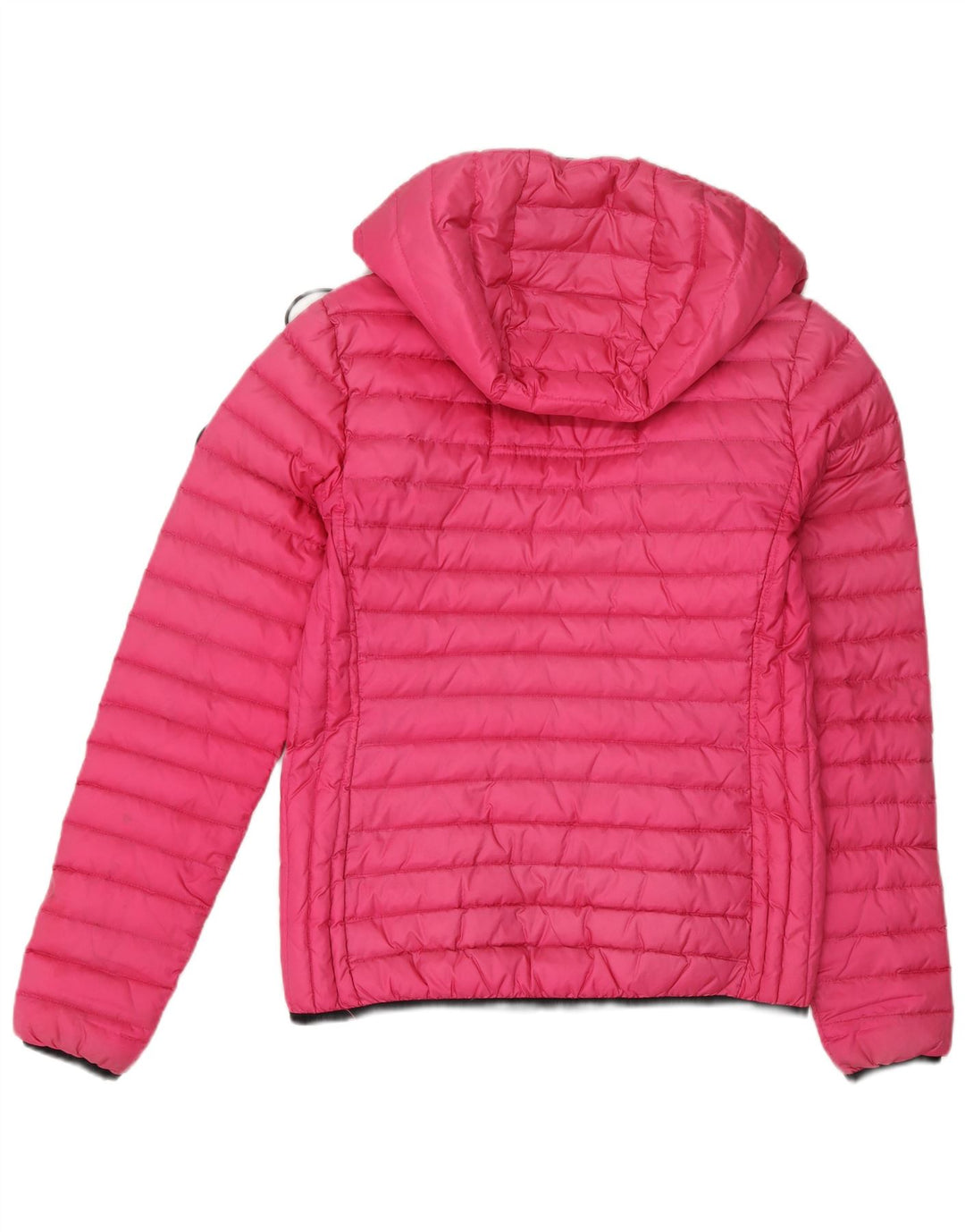 Superdry Mujer Chaqueta Acolchada Con Capucha UK 40 Small Pink Nylon