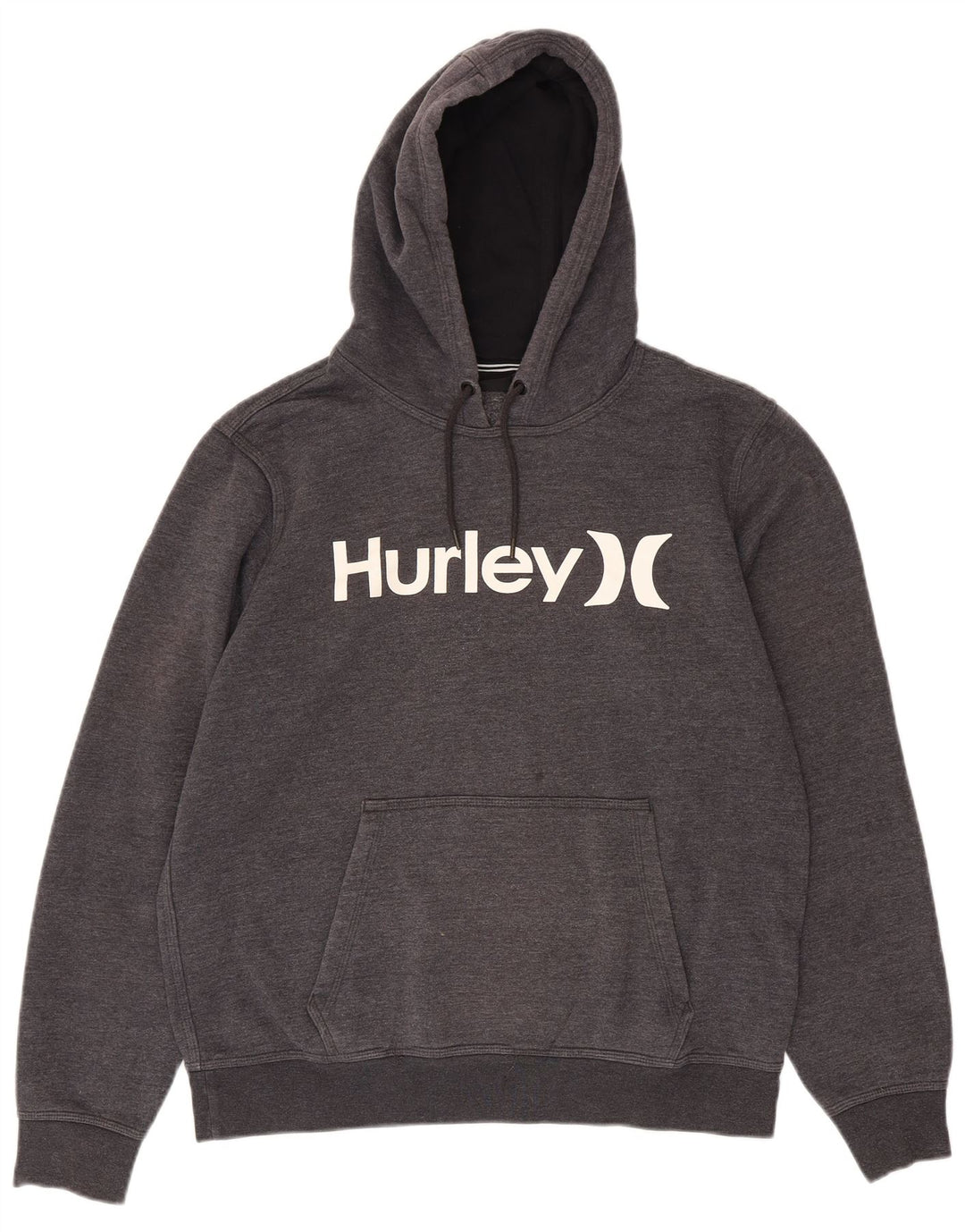 HURLEY Mens Graphic Hoodie Jumper Medium Grey Cotton