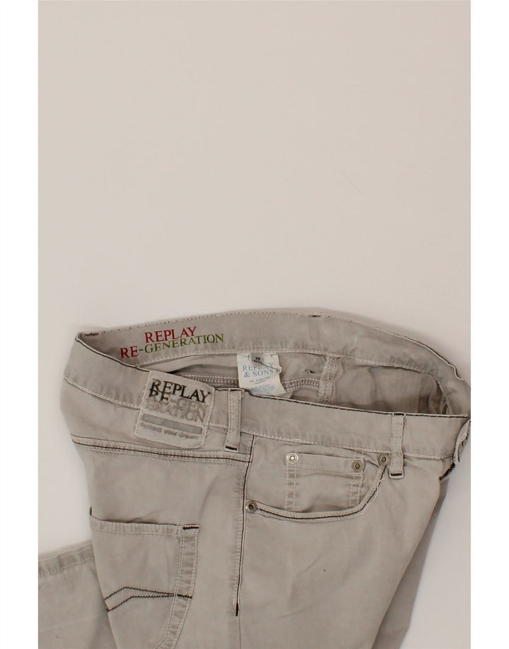 REPLAY Womens Straight Casual Trousers W38 L29  Grey Vintage Replay and Second-Hand Replay from Messina Hembry 