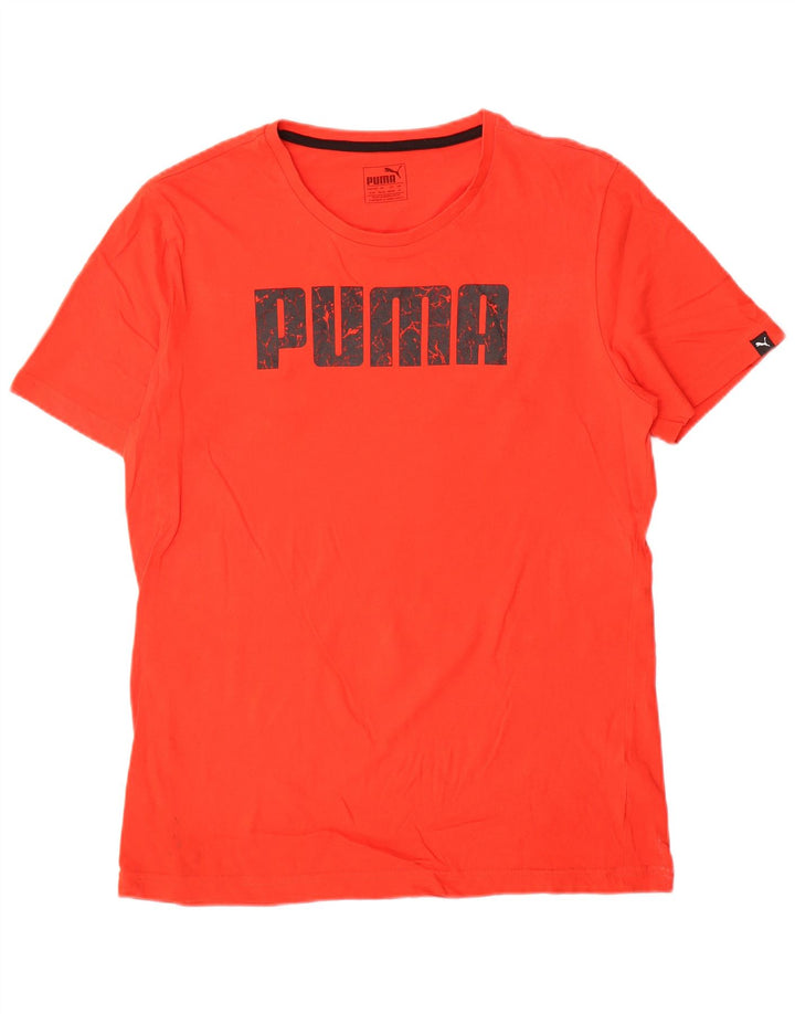 Puma - Camiseta gráfica para hombre, parte superior de algodón rojo mediano