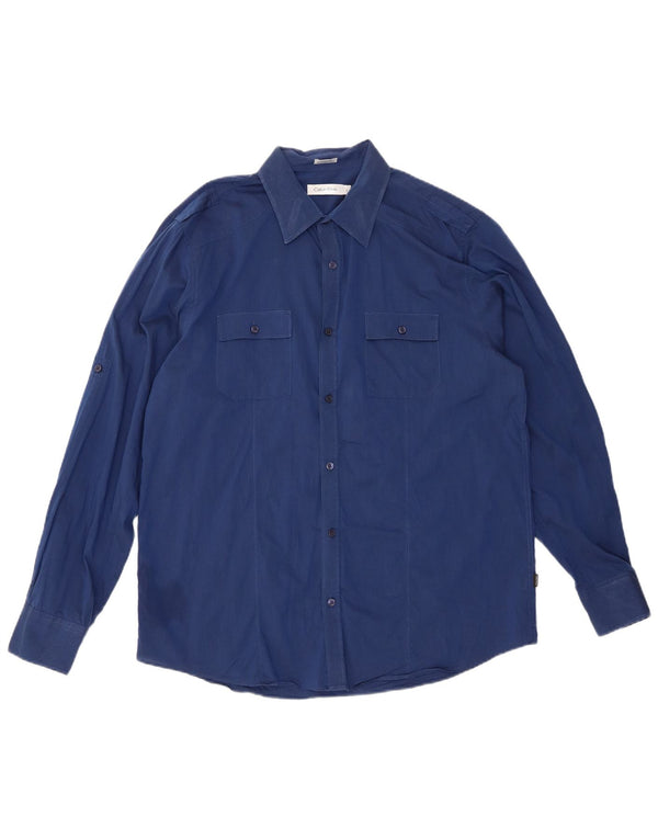 Camisa CALVIN KLEIN Hombre Grande Azul Algodón