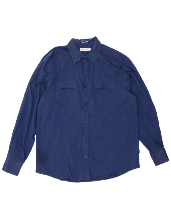 Camisa CALVIN KLEIN Hombre Grande Azul Algodón
