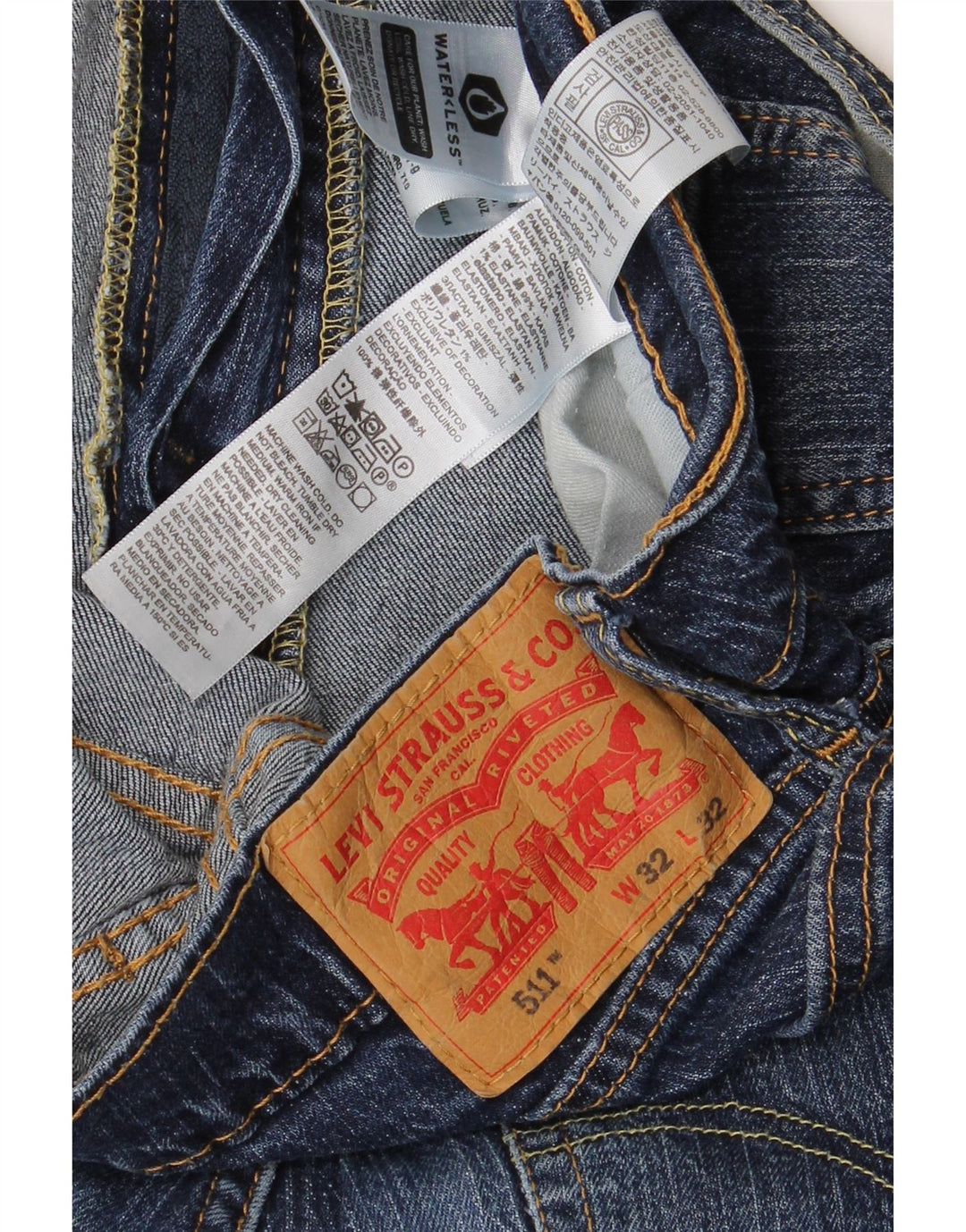 Levi's Hombre 511 Slim Jeans W32 L32 Algodón Azul