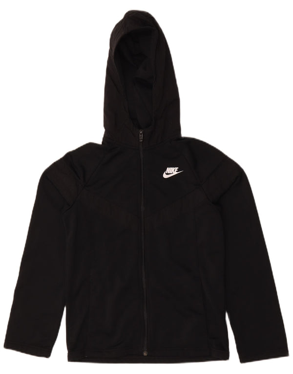 Nike - Chándal con capucha para niña, chaqueta superior, 12-13 años, grande, negro, poliéster