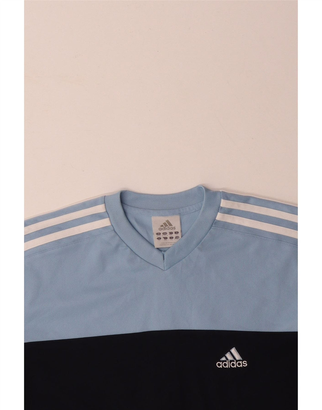 ADIDAS Camiseta para hombre Top UK 34/36 Small Azul Colorblock Algodón