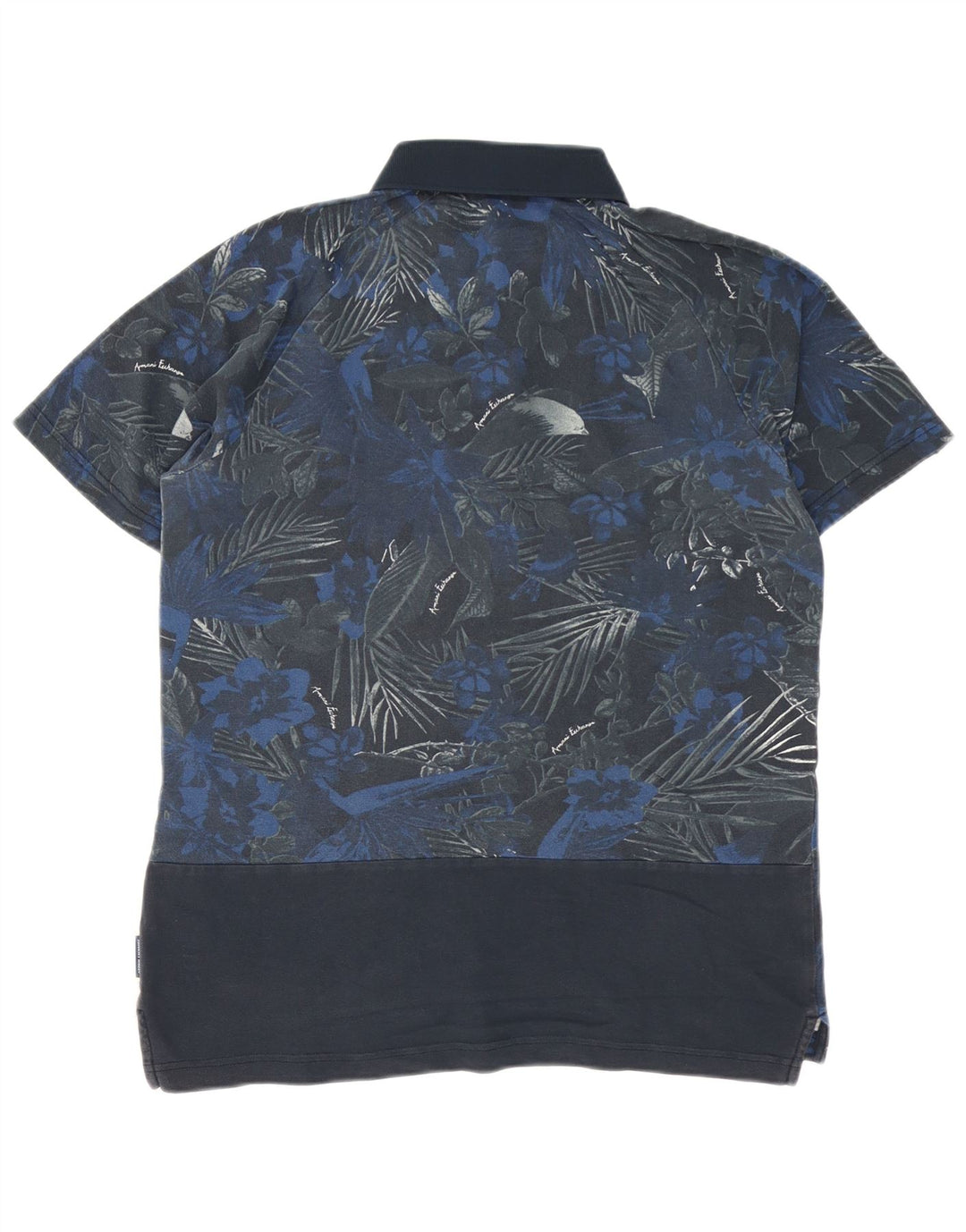 Armani Exchange Polo para hombre de algodón floral azul medio