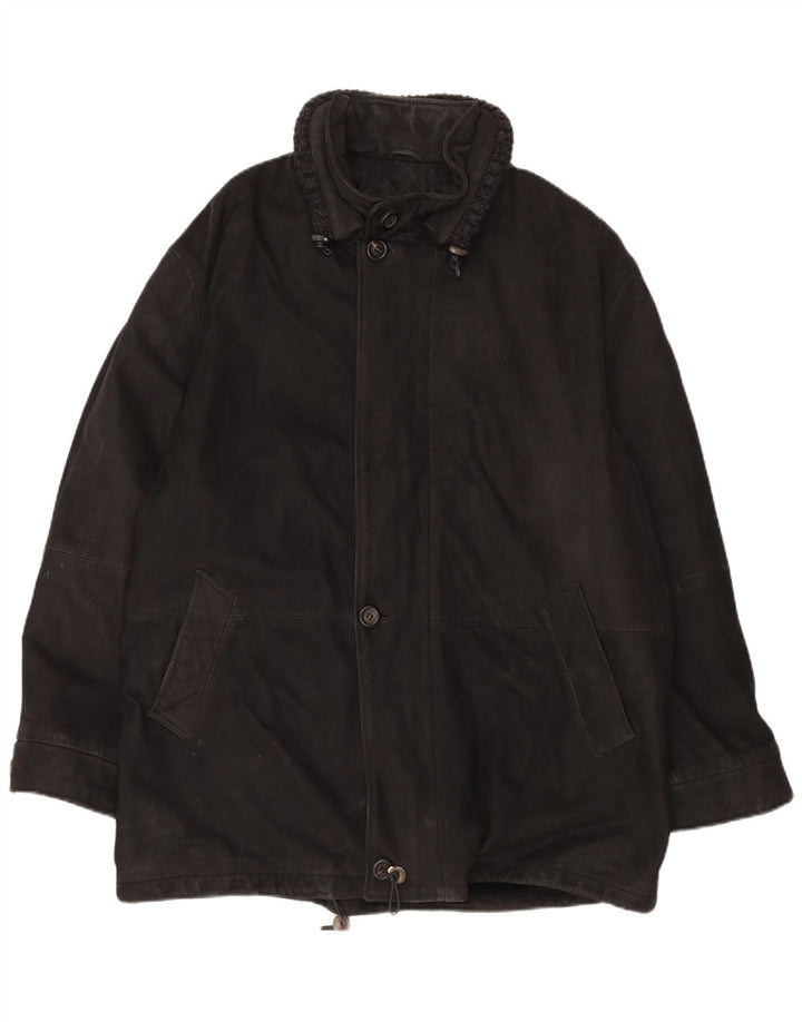 CONBIPEL Abrigo de cuero para hombre IT 54 XL Cuero negro