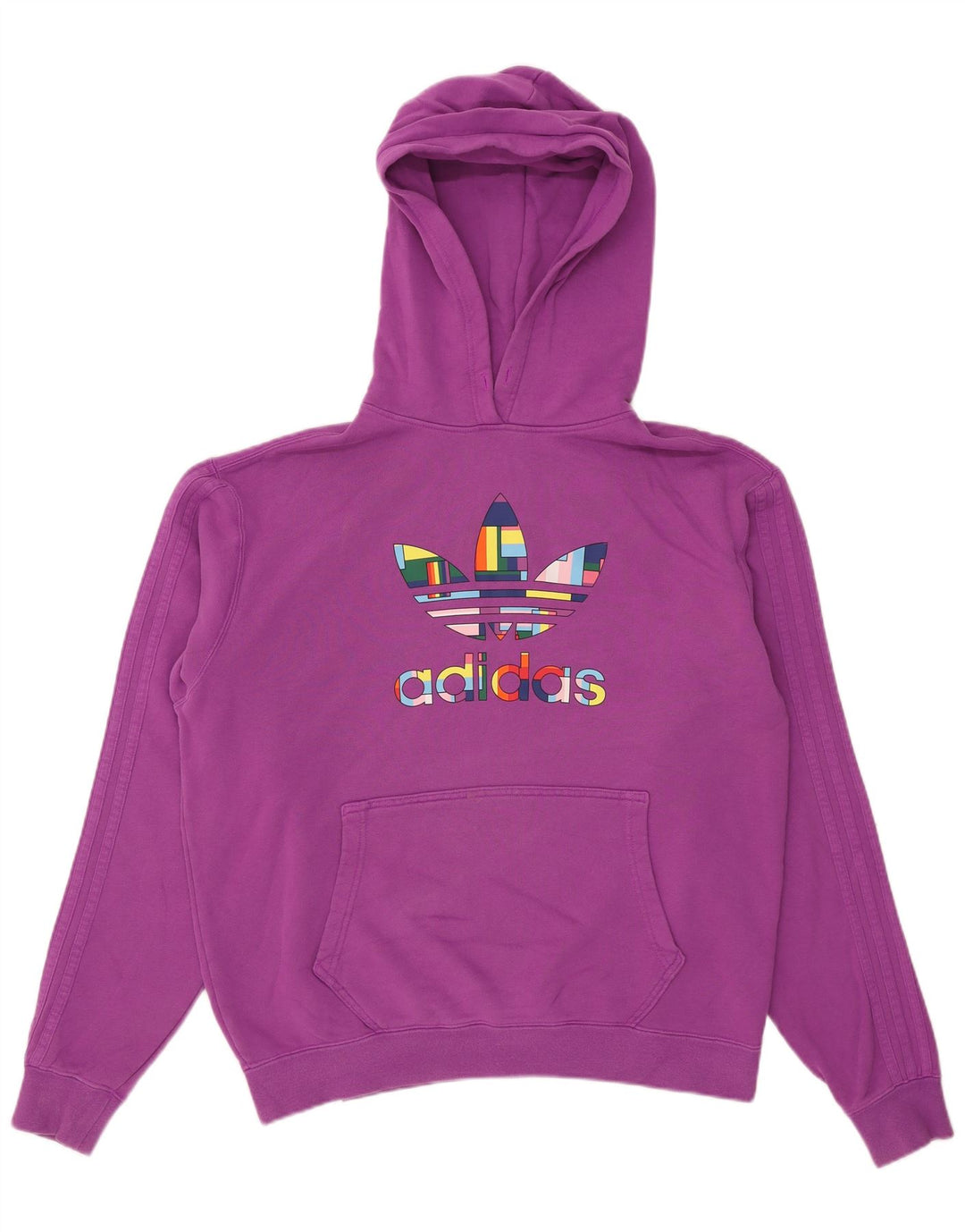 Adidas Hombre Sudadera Con Capucha Y Estampado Extragrande De Algodón Morado Medio