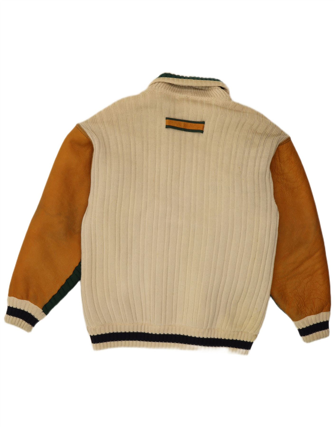 Umberto Bilancioni Chaqueta para hombre UK 40 Large Cuero color block amarillo