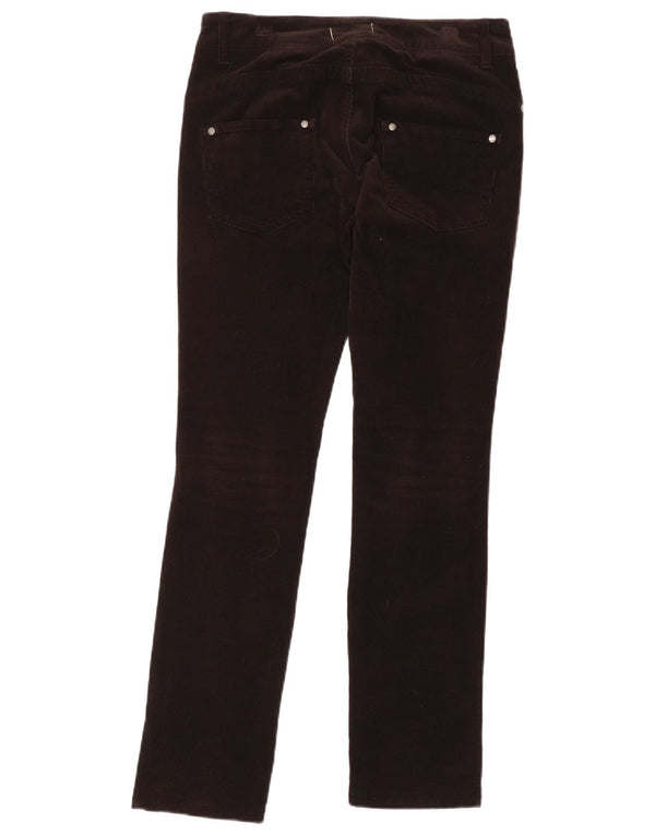 Pantalones Benetton Mujer Slim De Pana IT 42 Medium W30 L31 Marrón Algodón