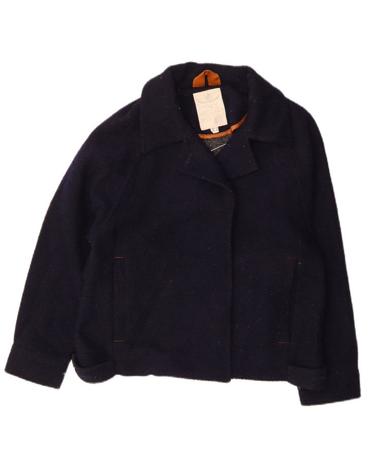 White Stuff Chaqueta Bomber Extragrande para Mujer UK 10 Small Lana Azul Marino