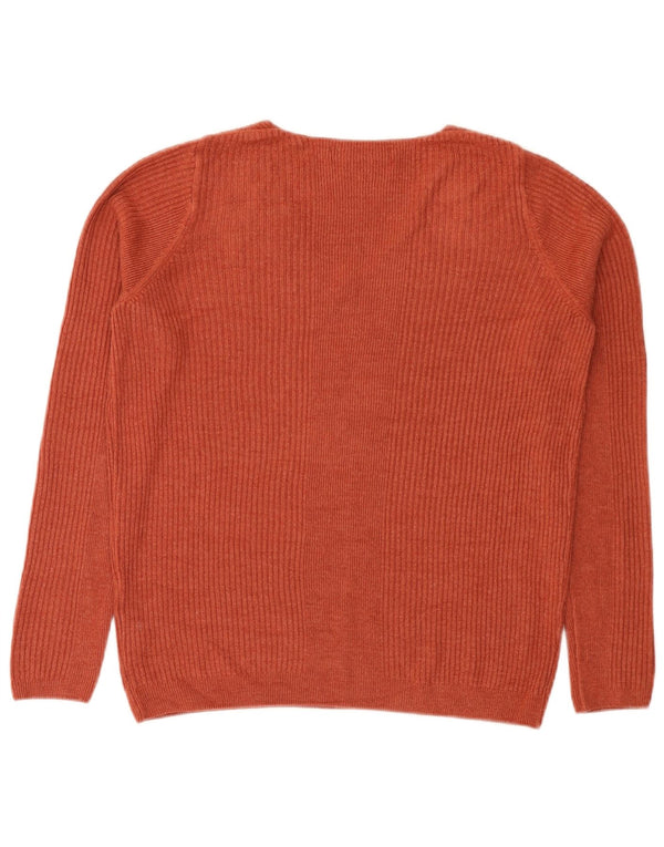 Marks & Spencer Suéter con cuello en V para mujer UK 40 Acrílico naranja mediano