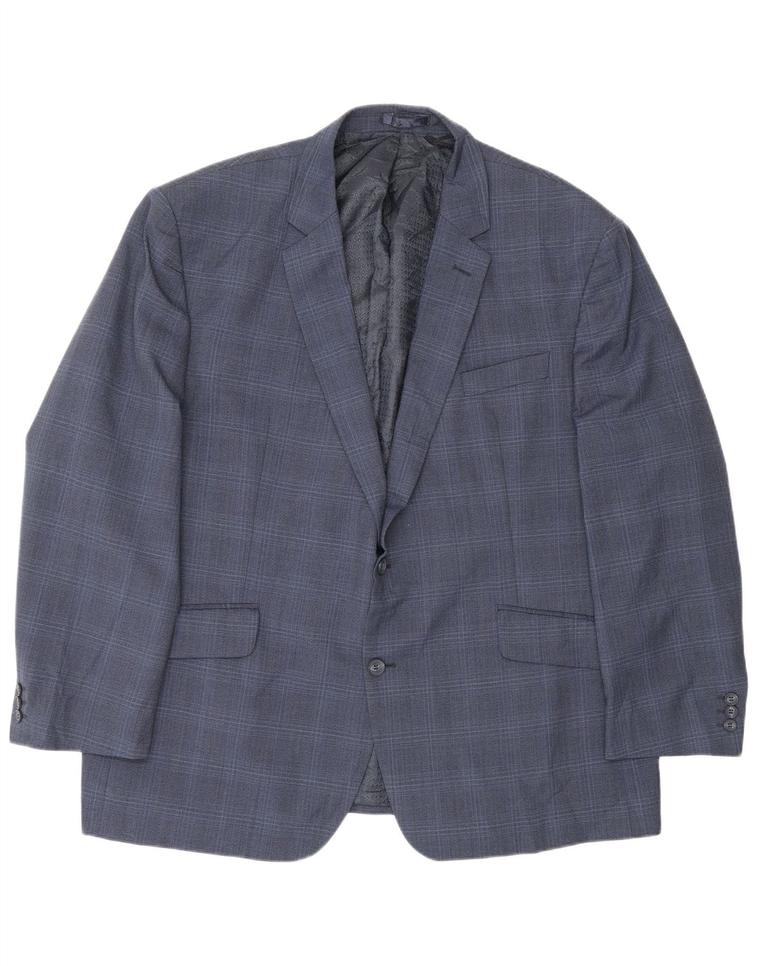 Pierre Cardin Chaqueta tipo blazer de 2 botones para hombre UK 50 5XL Azul marino a cuadros
