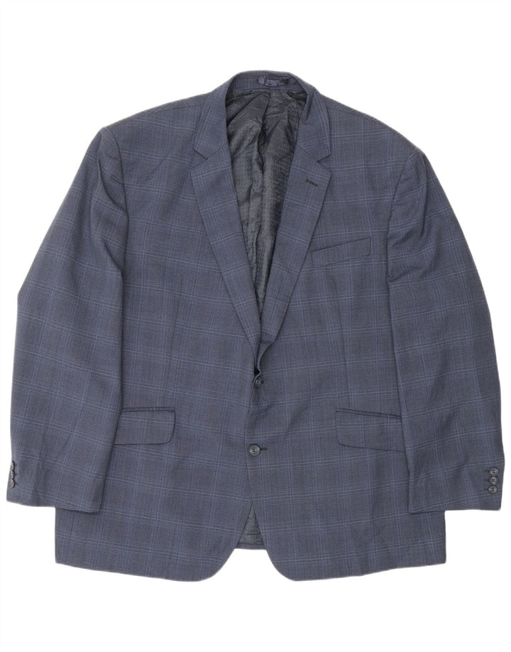 Pierre Cardin Chaqueta tipo blazer de 2 botones para hombre UK 50 5XL Azul marino a cuadros