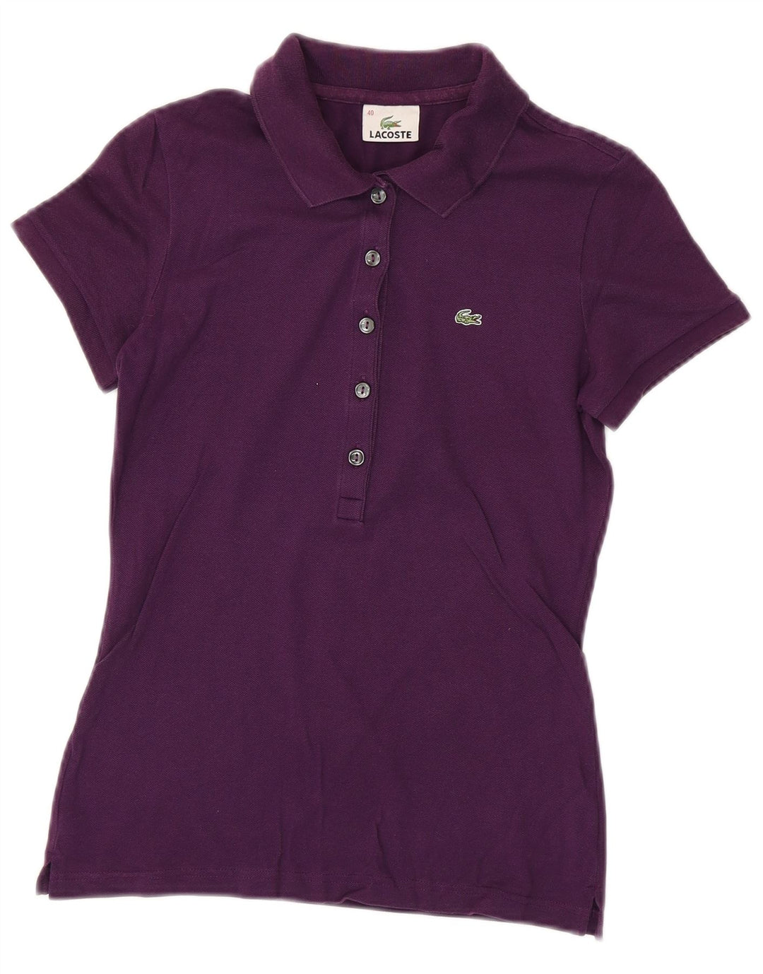 Polo Lacoste Mujer Talla 40 Medio Algodón Púrpura