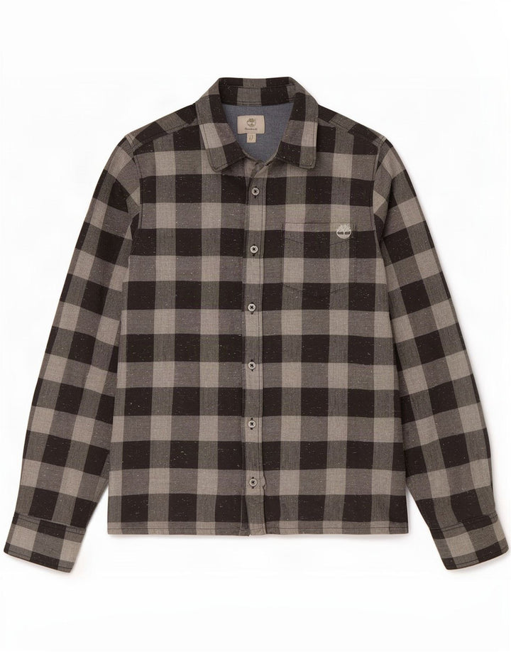 Timberland Camisa de Franela para Niños 13-14 Años Small Gris Vichy Algodón