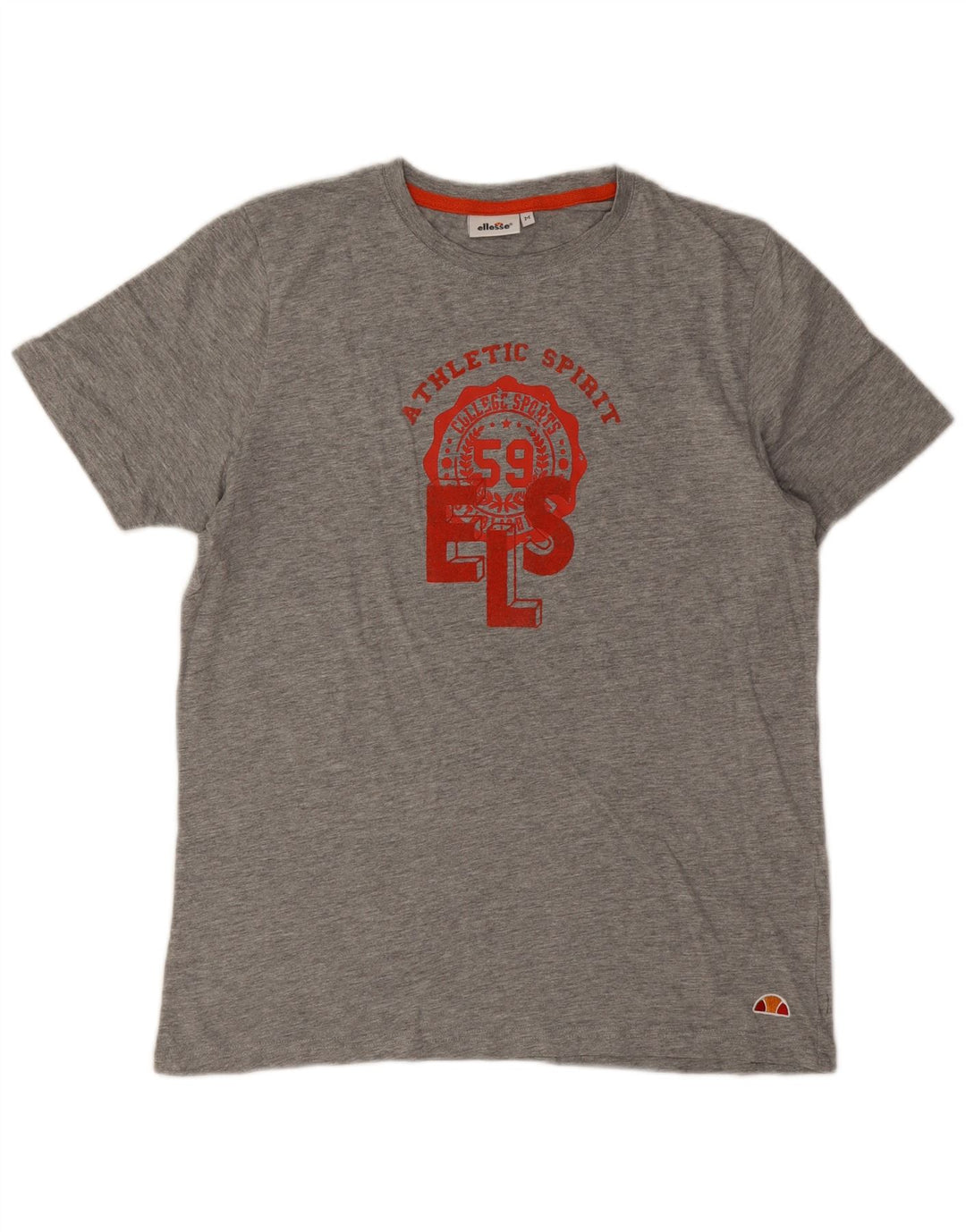 Camiseta Ellesse para hombre con gráfico de algodón moteado en gris medio