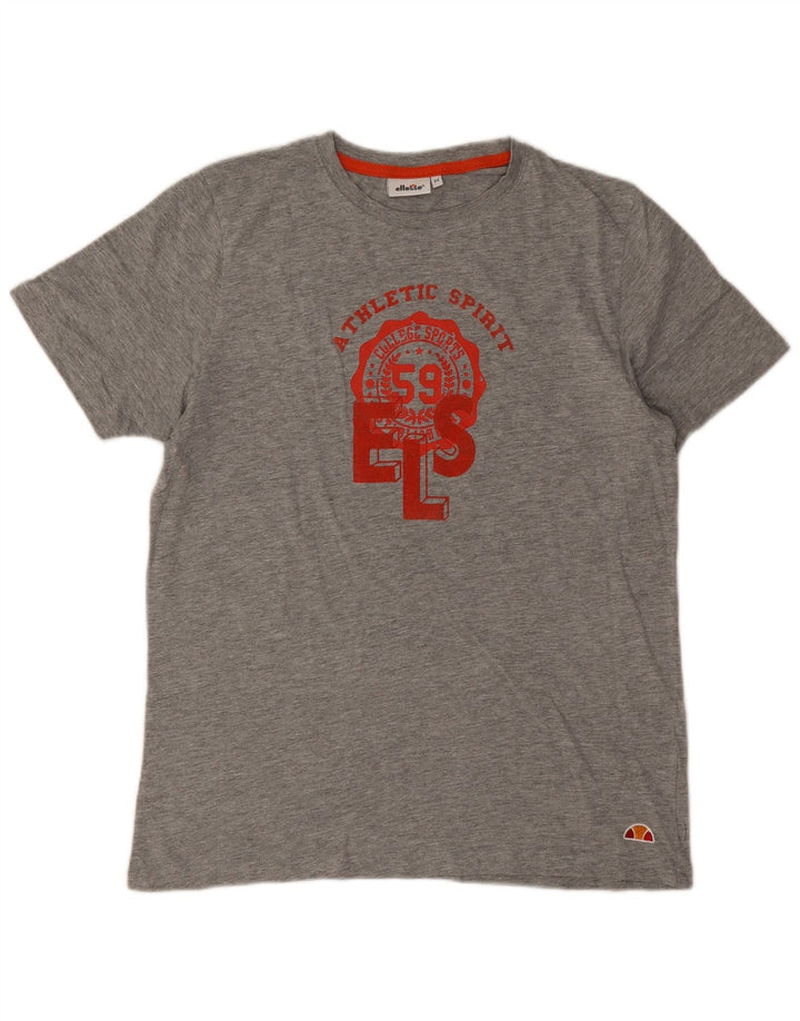 Camiseta Ellesse para hombre con gráfico de algodón moteado en gris medio