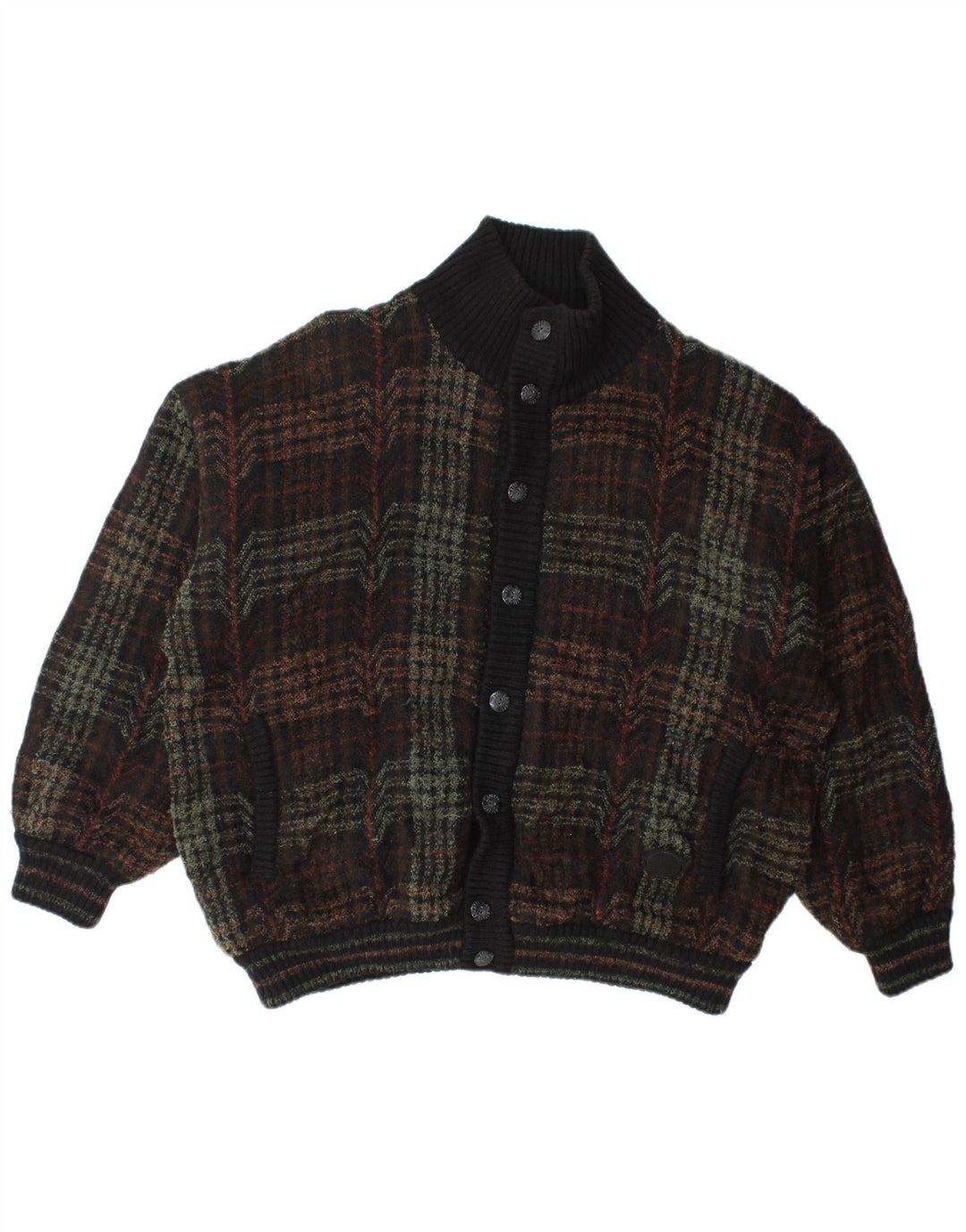 Lancetti Chaqueta bomber de punto para hombre UK 40 Large Green Check